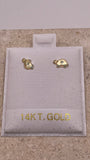 14k gold turtle earrings with cz