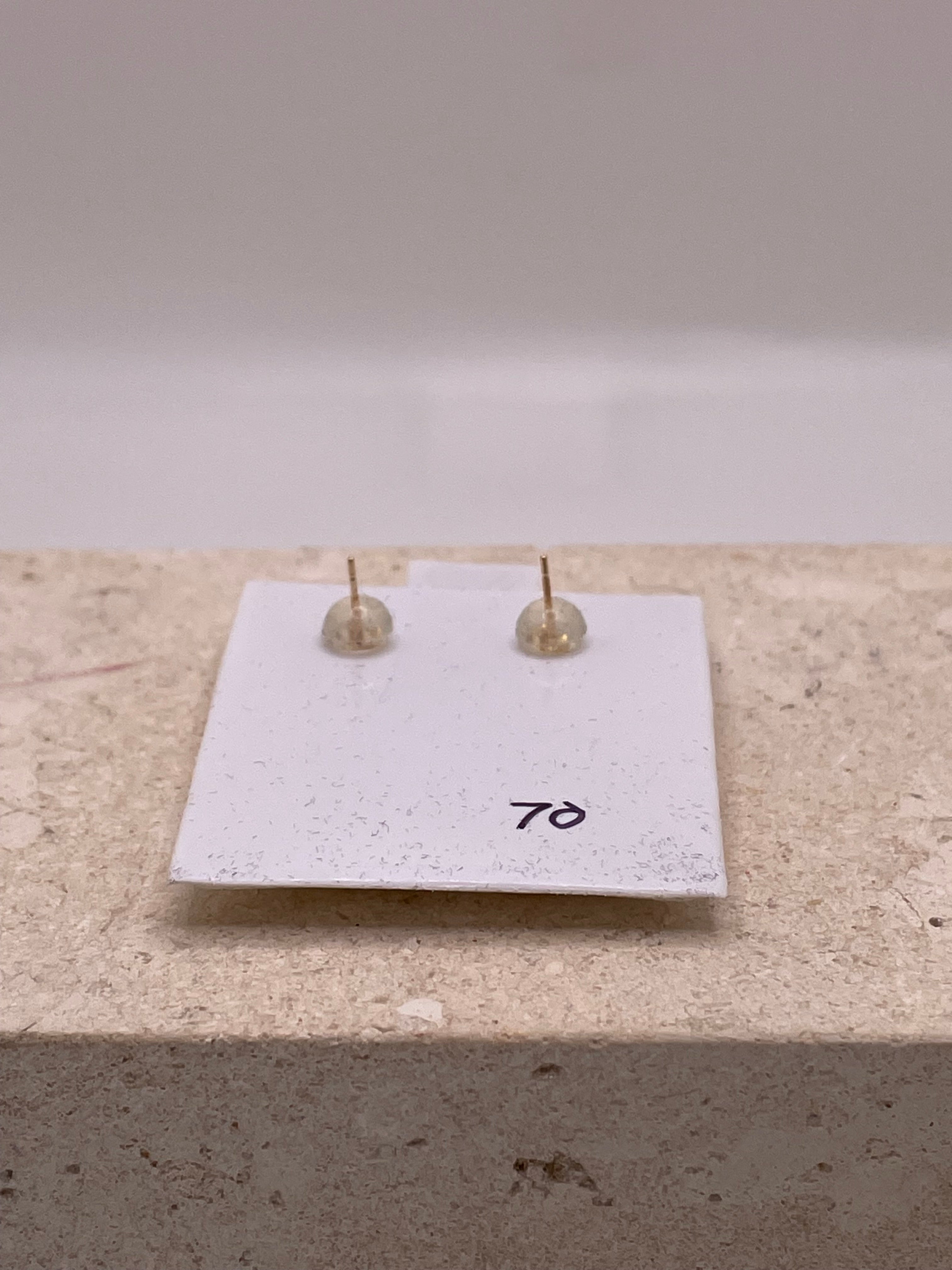 14k black stud earrings with silicone push-back