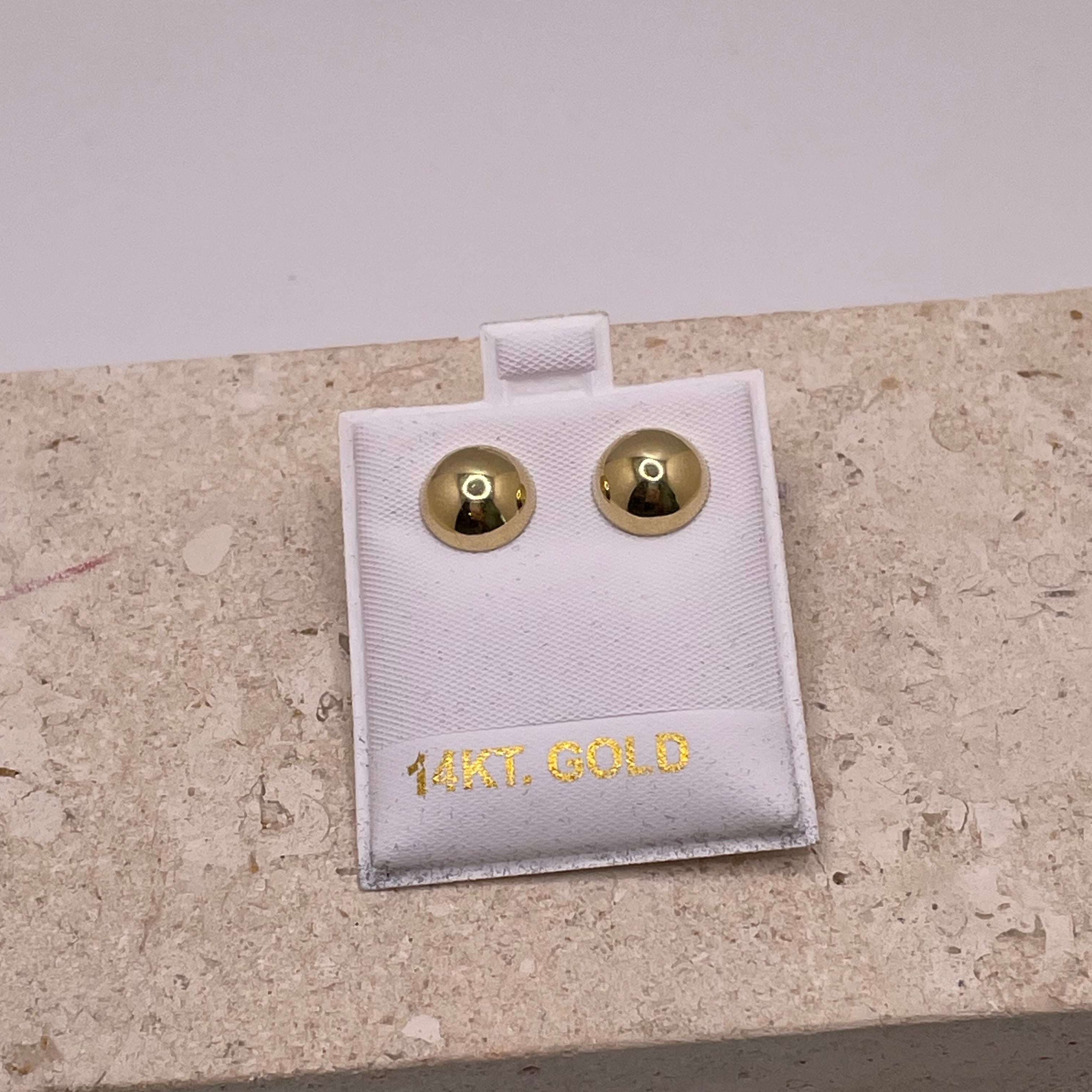 14k gold dome earrings with butterfly push-back