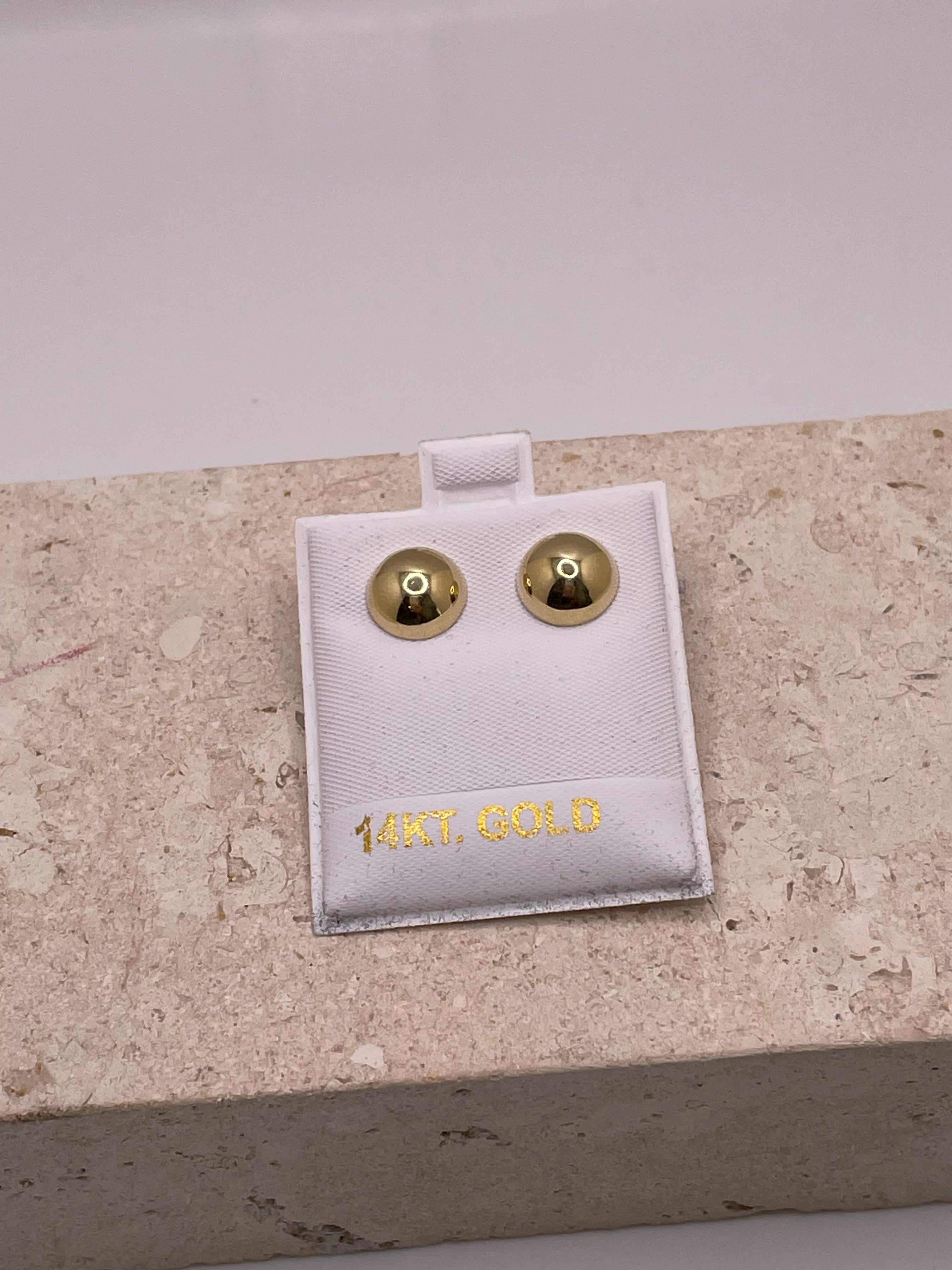 14k gold dome earrings with butterfly push-back