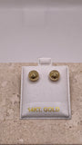 14k gold 3d diamond-cut ball earrings with butterfly push-back