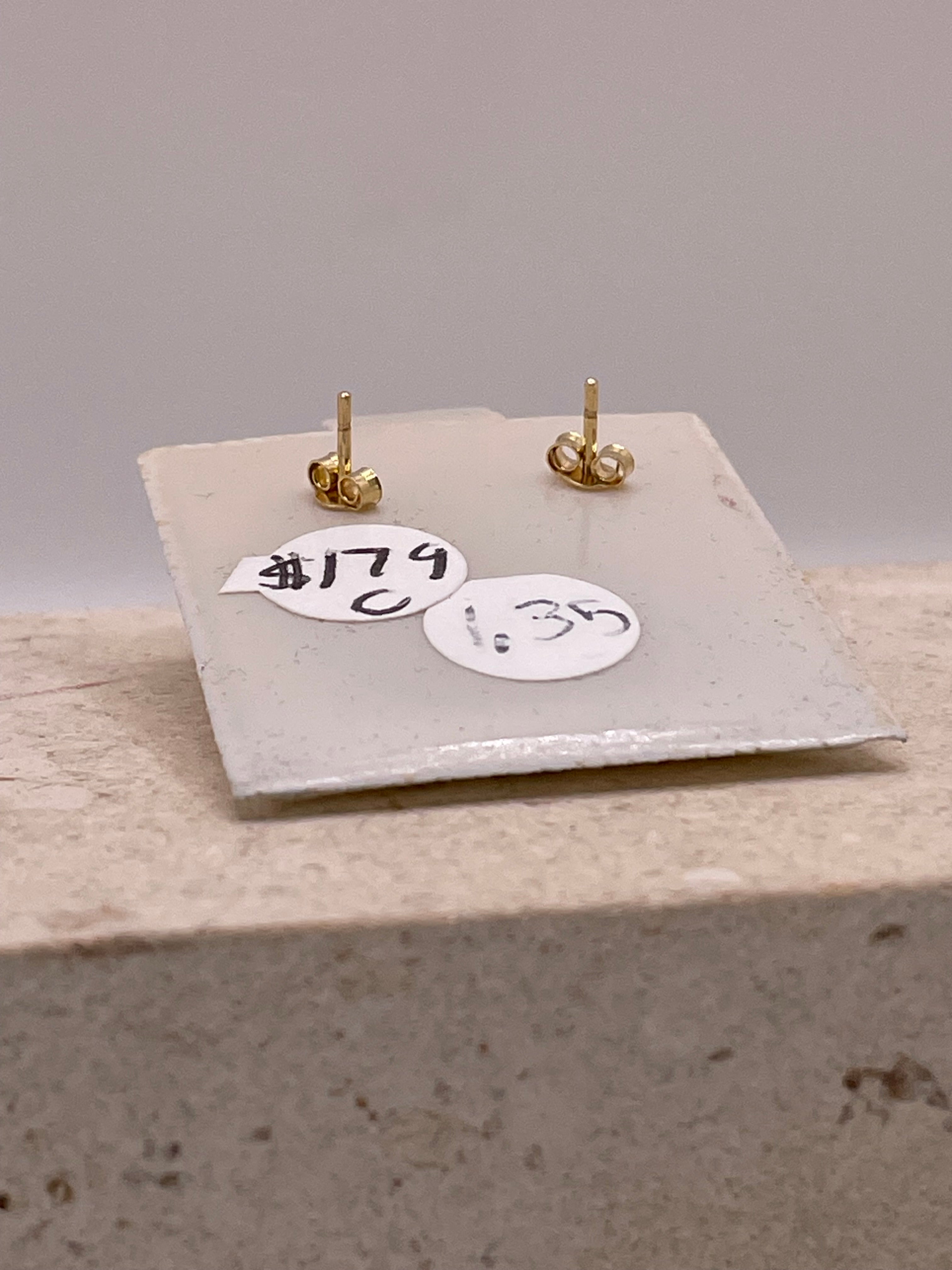 14k gold 3d diamond-cut ball earrings with butterfly push-back