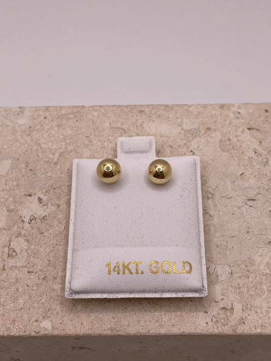 14k gold dormilona ball earrings