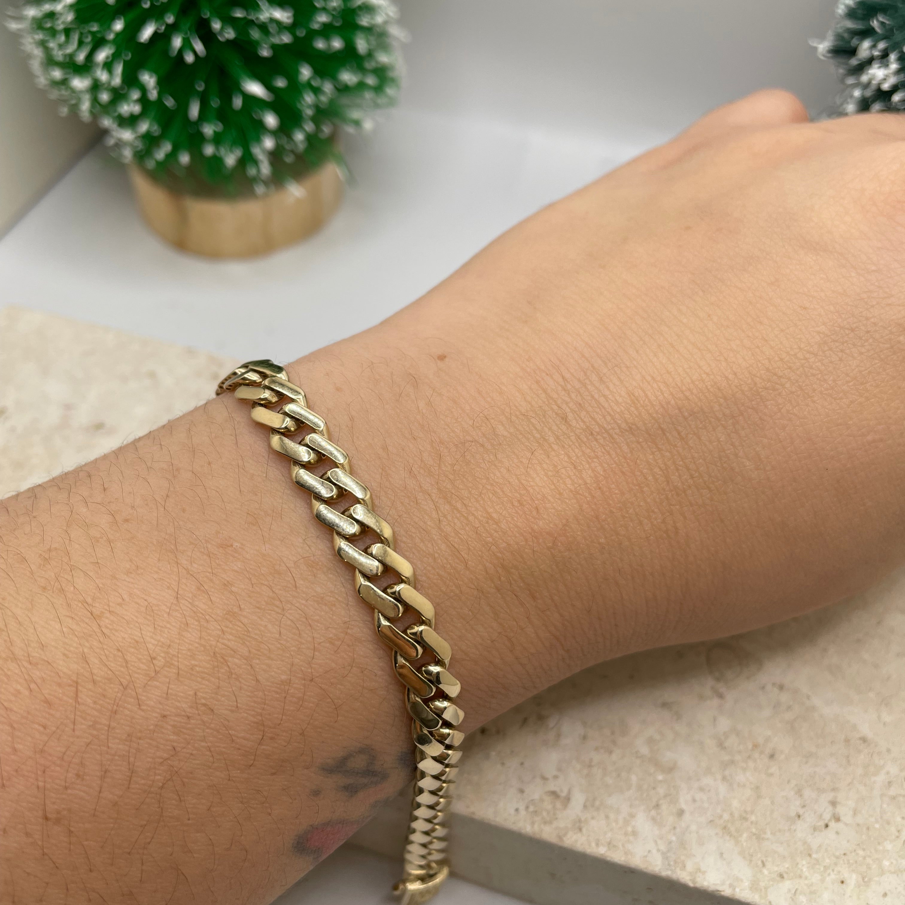14k gold monaco cuban bracelet (7.5 inches)