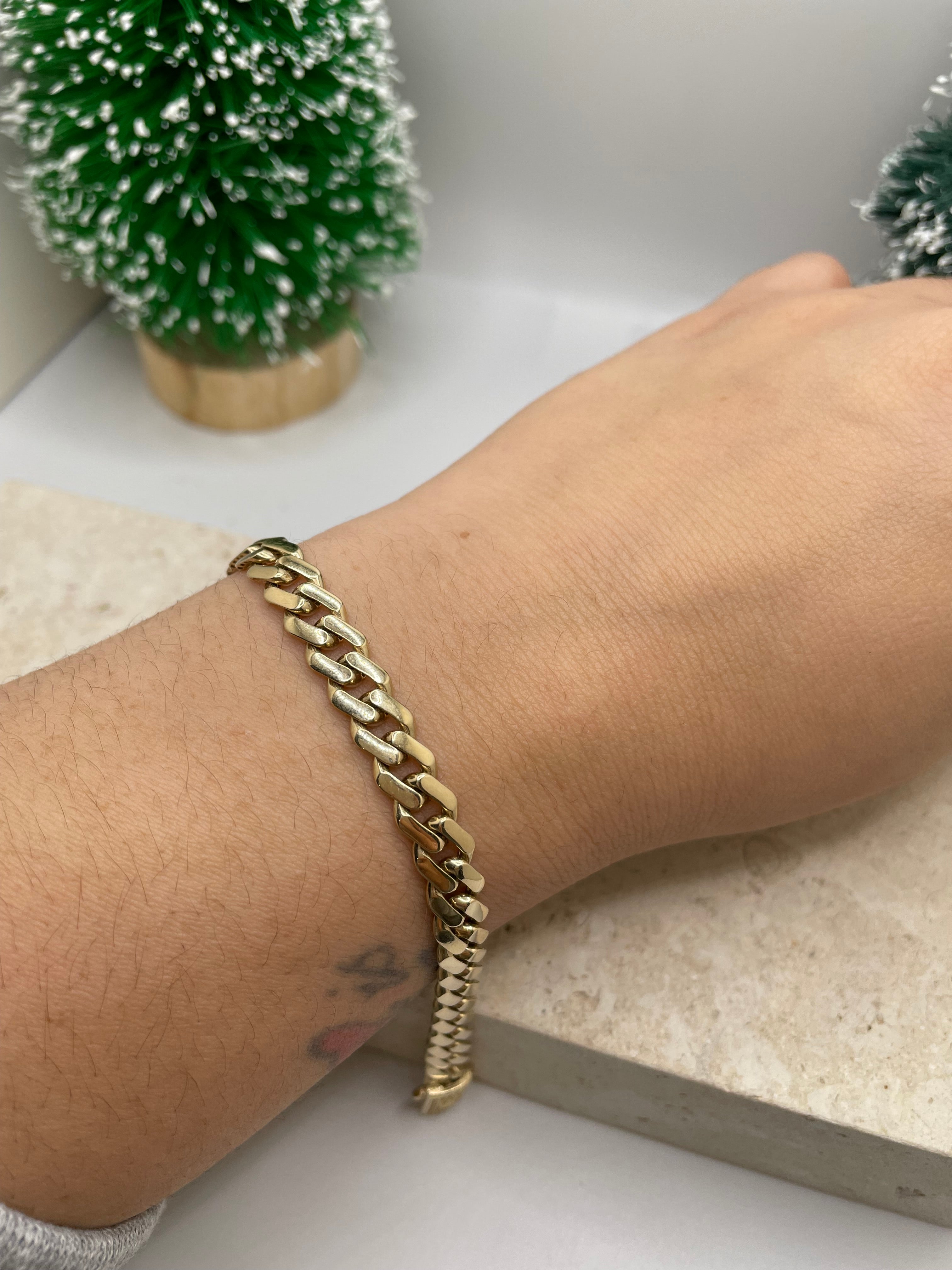 14k gold monaco cuban bracelet (7.5 inches)
