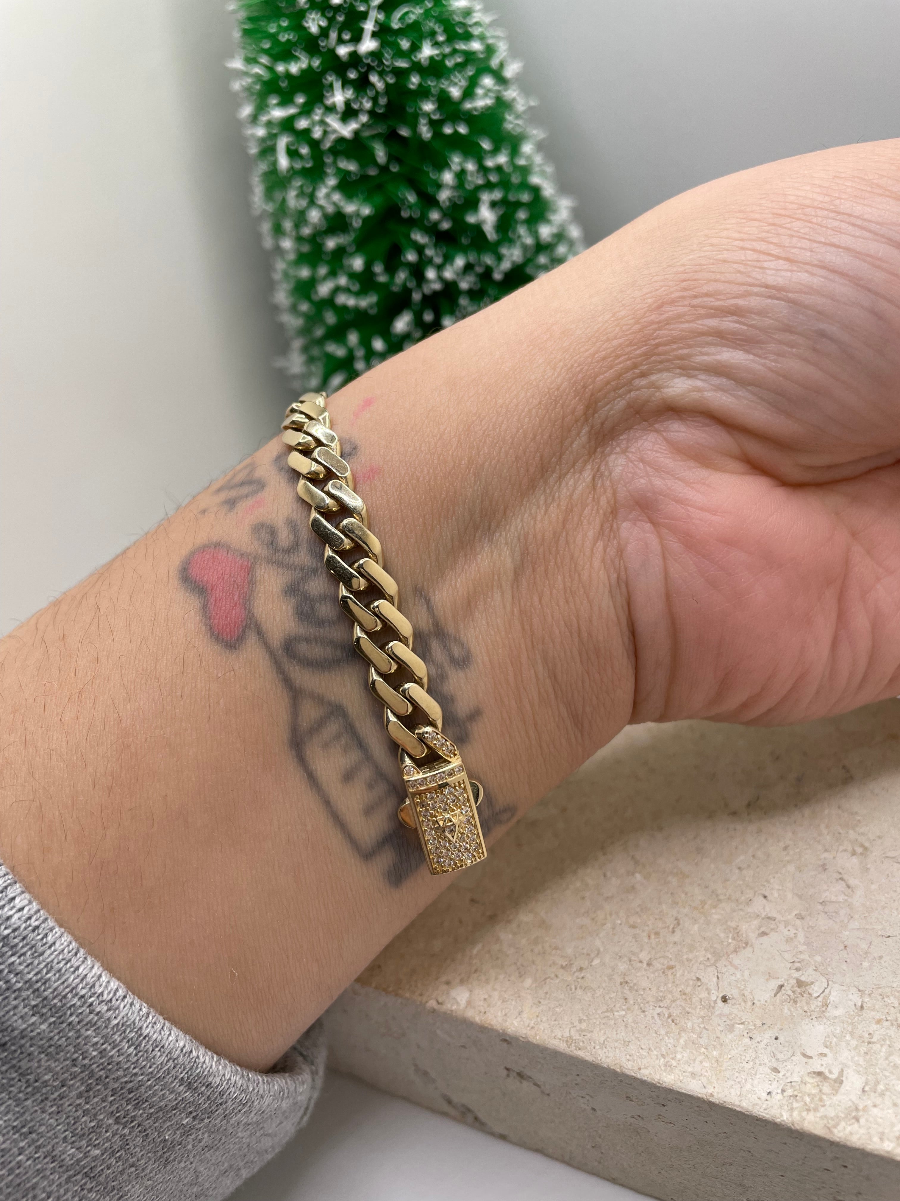 14k gold monaco cuban bracelet (7.5 inches)