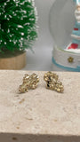 14k gold large nugget stud earrings
