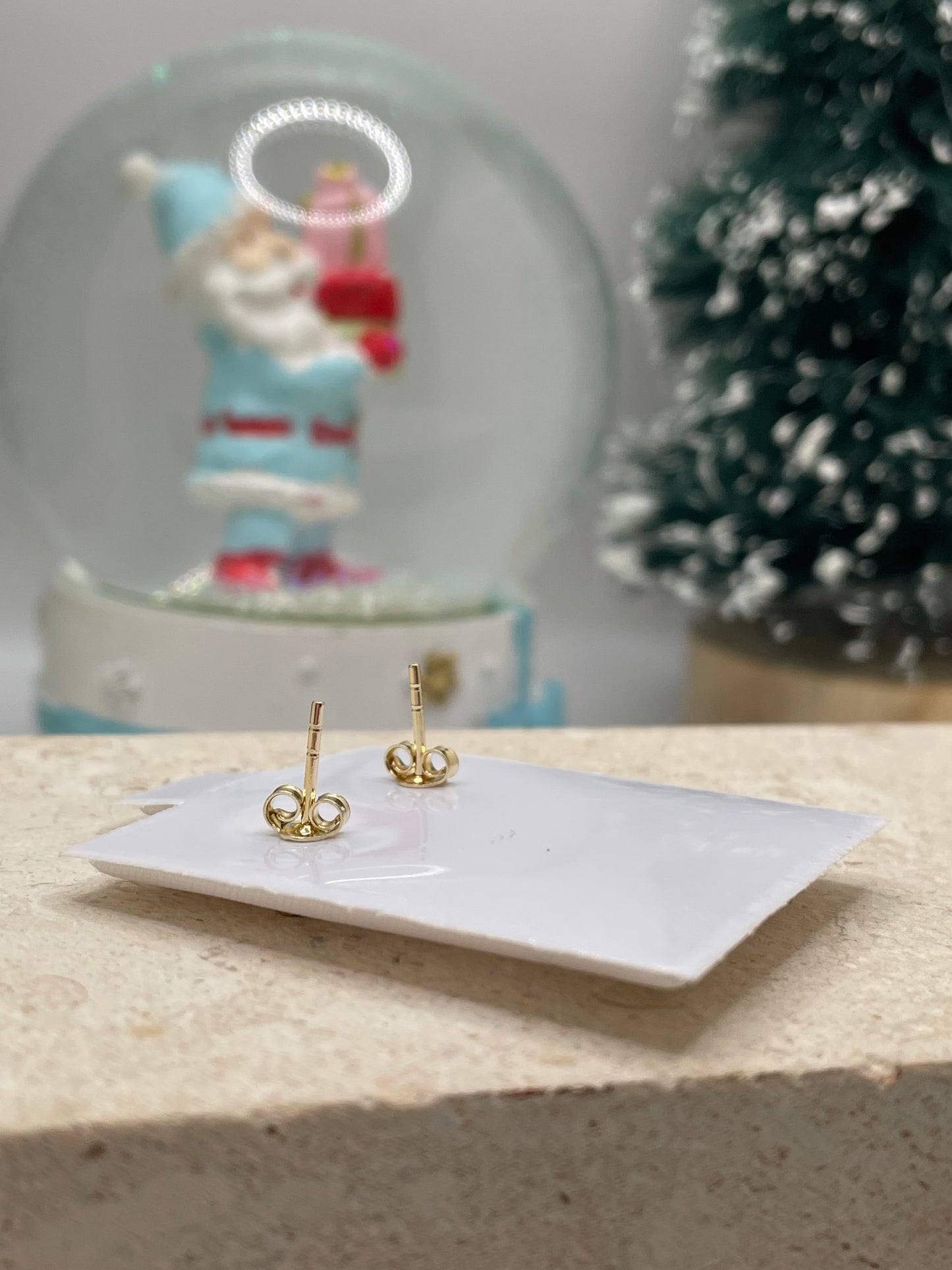 14K Gold Butterfly CZ Earrings