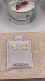 14k gold dora character earrings