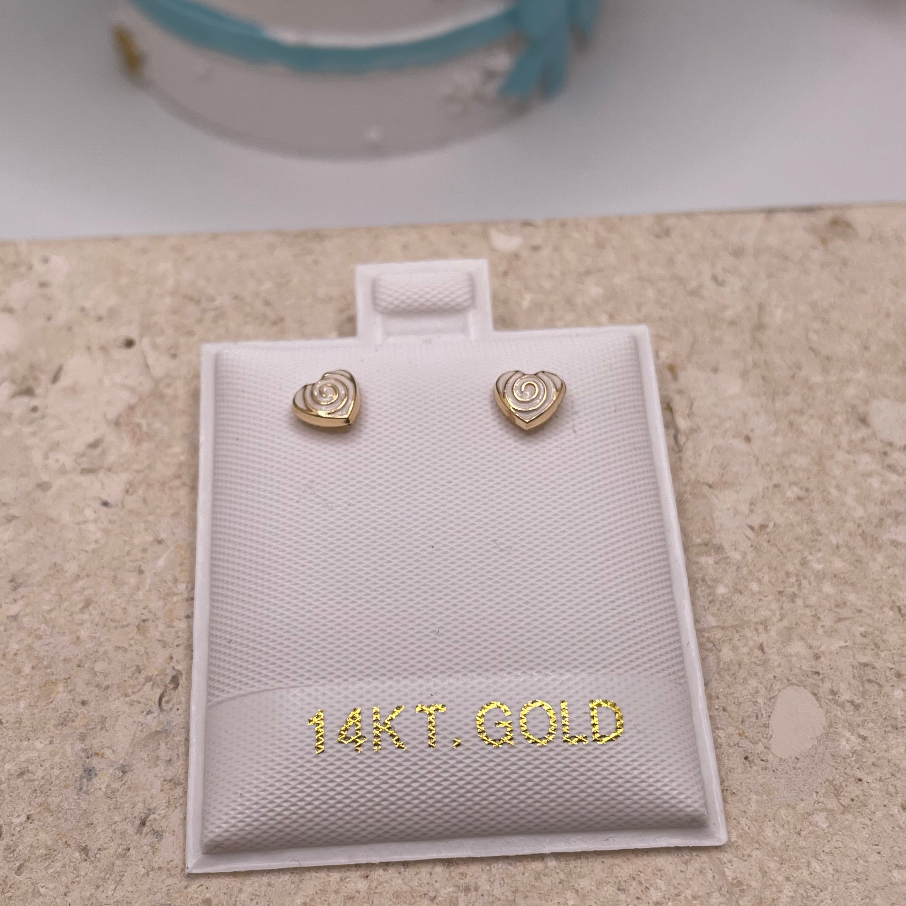 14k gold petite heart earrings
