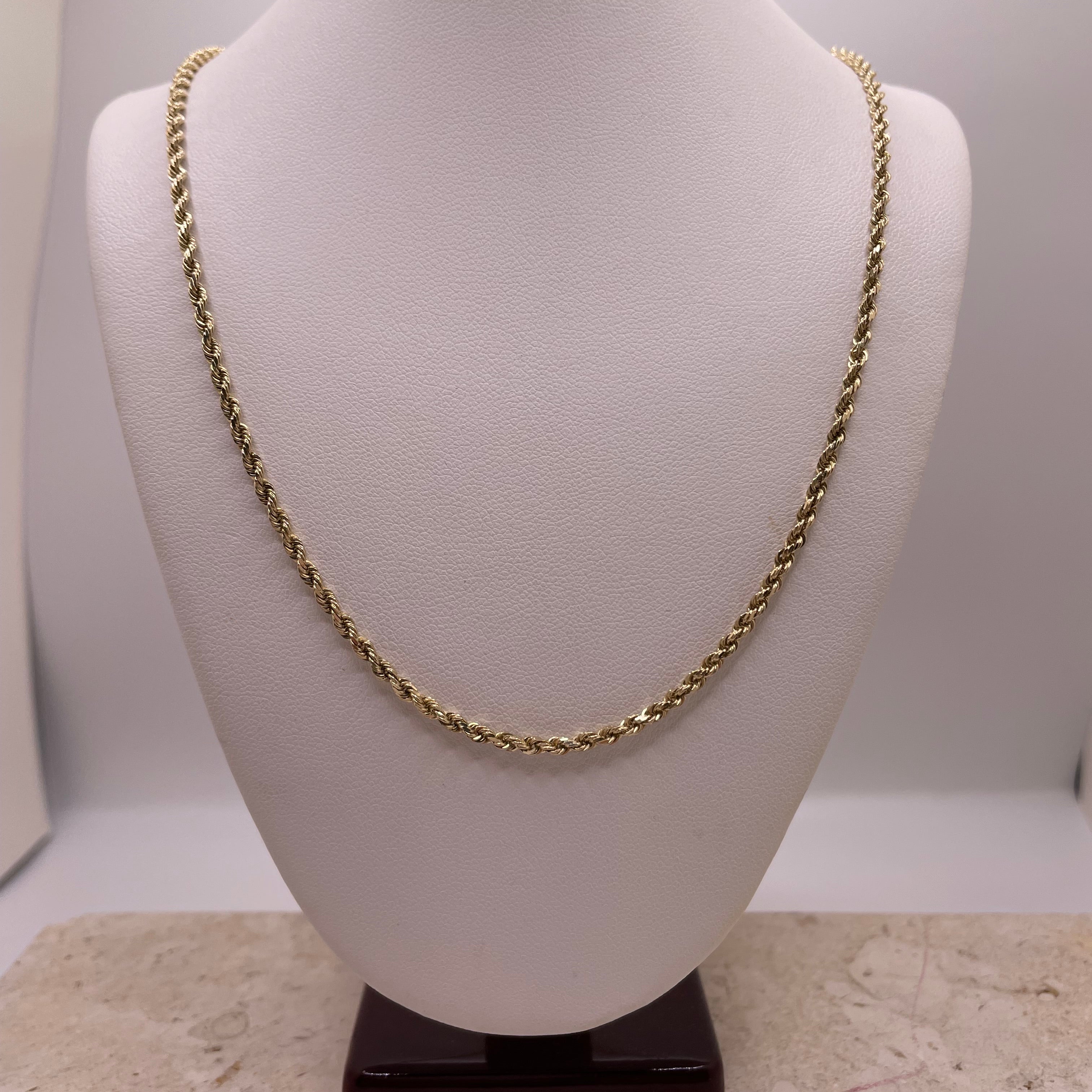 14k gold solid rope chain 2.4mm