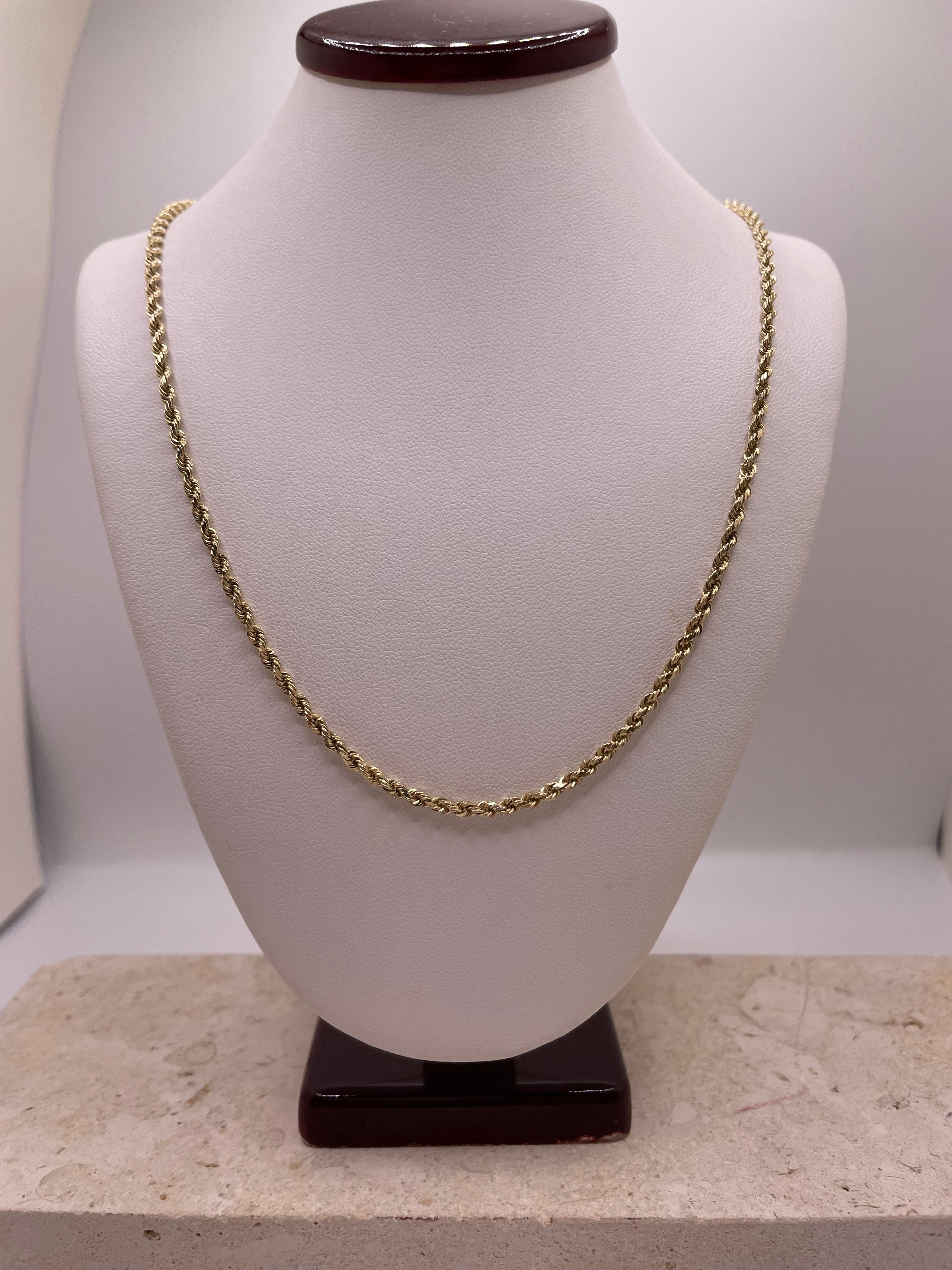 14k gold solid rope chain 2.4mm