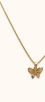 Colgante de mariposa de oro de 14 k con cadena de cuerda de 1,2 mm