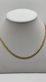 14k solid gold diamond cut cuban chain 4mm