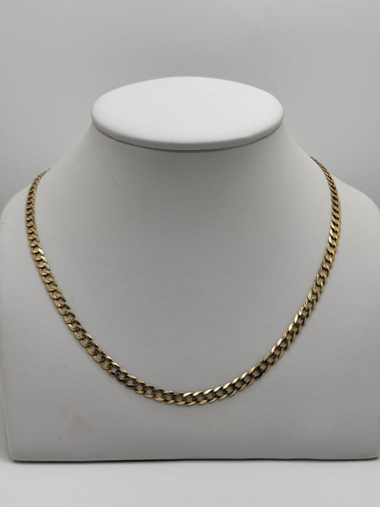 14k solid gold cuban chain 4mm