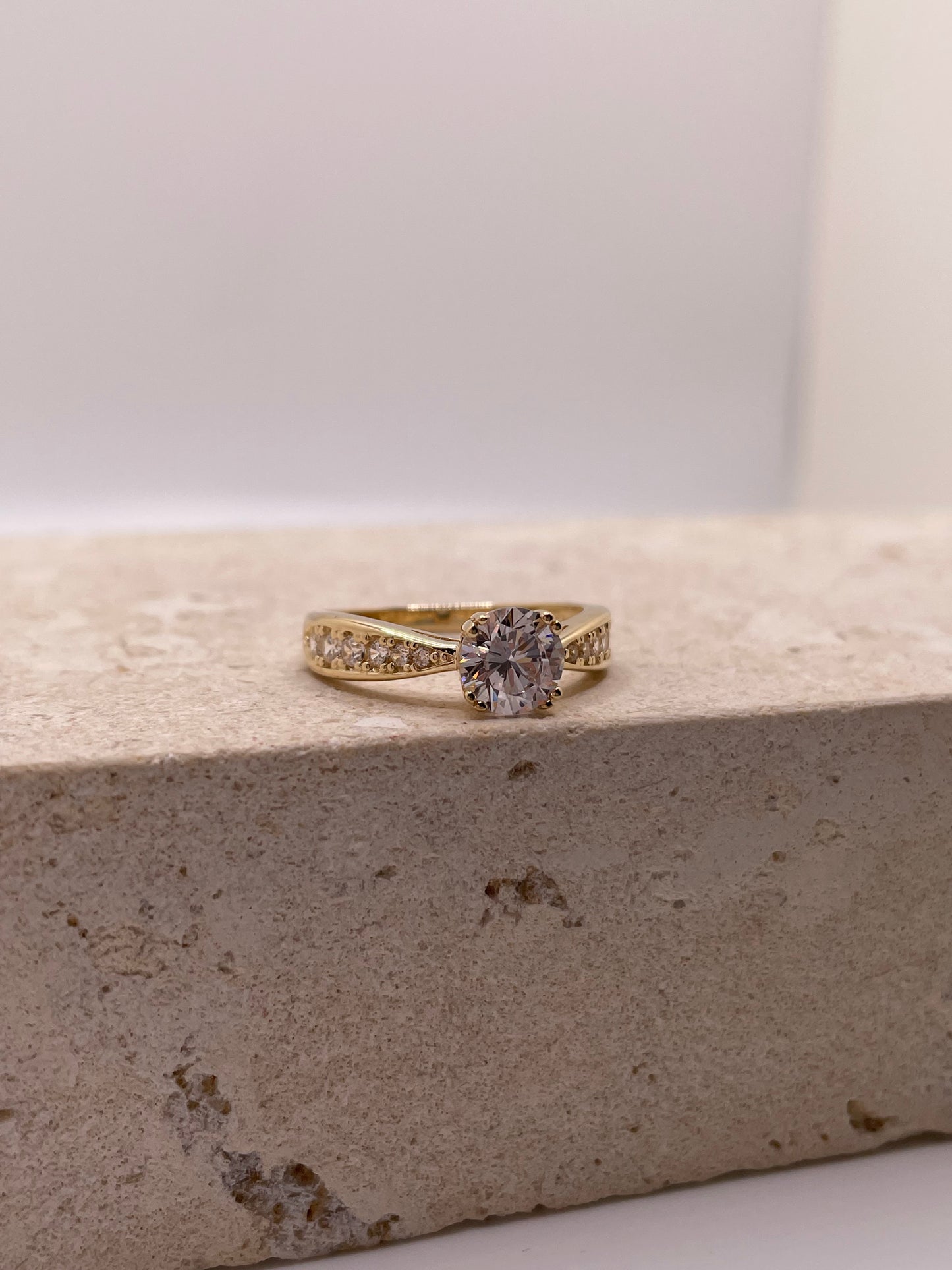 14k gold cz wedding engagement band