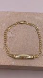 14k gold diamond cut cuban baby id bracelet (234)