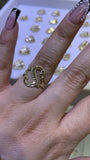 14k gold “s” cursive initial ring