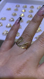 14k gold “u” cursive initial ring