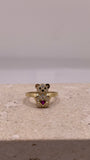 Anillo de oso de peluche de oro de 14k