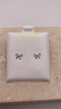14k white gold petite bow earrings