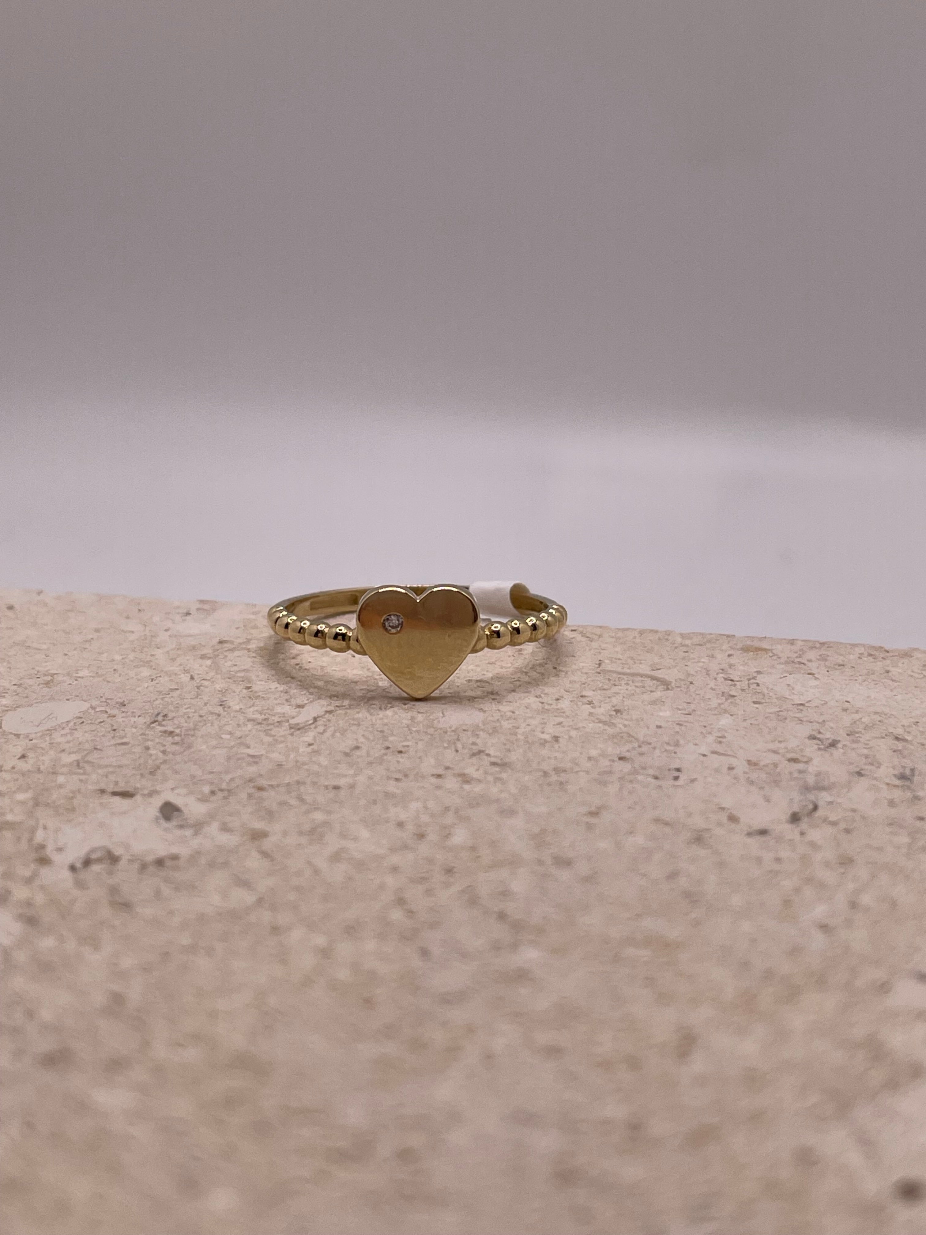 14k gold heart ring (3113)