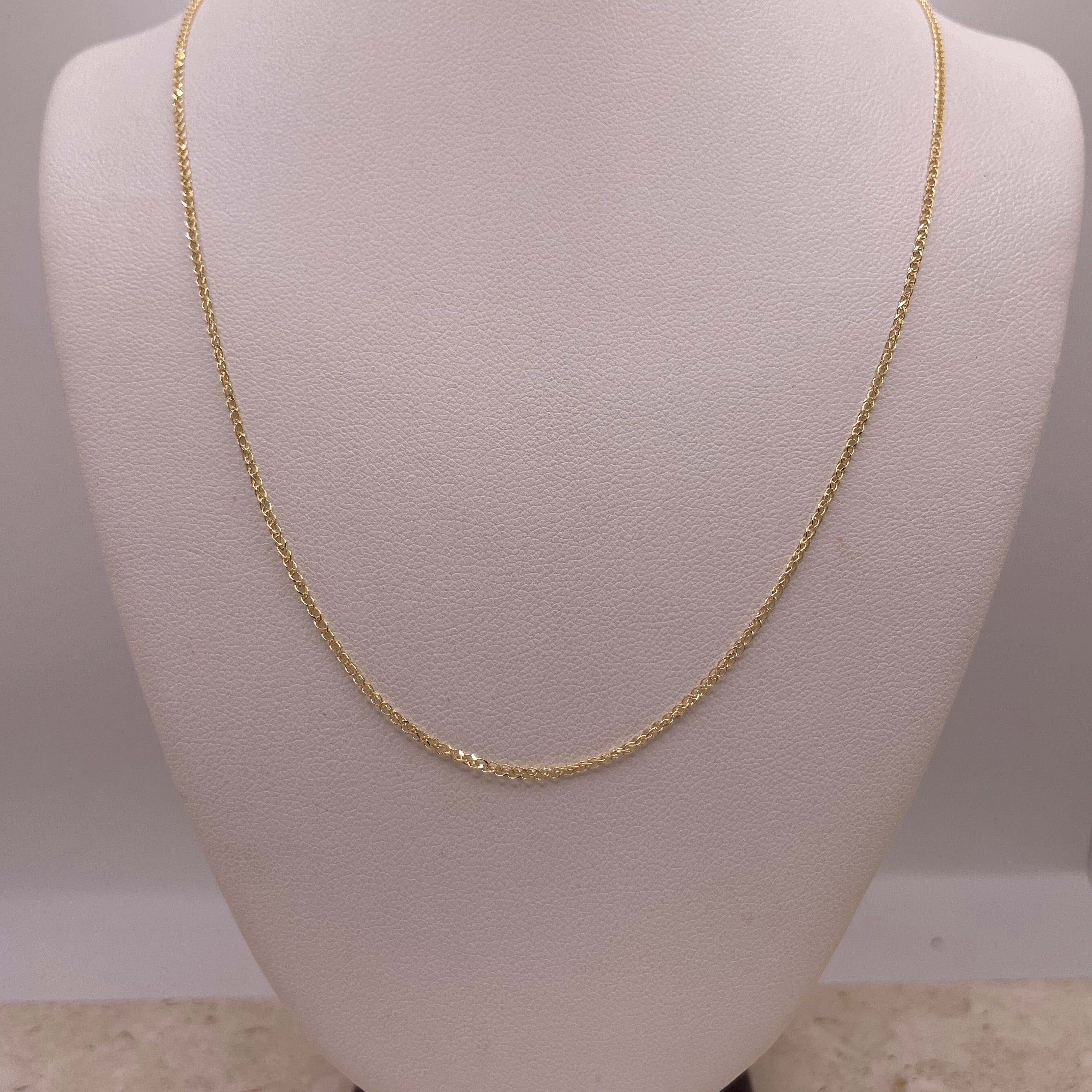 14k gold flat open wheat chain (0465)