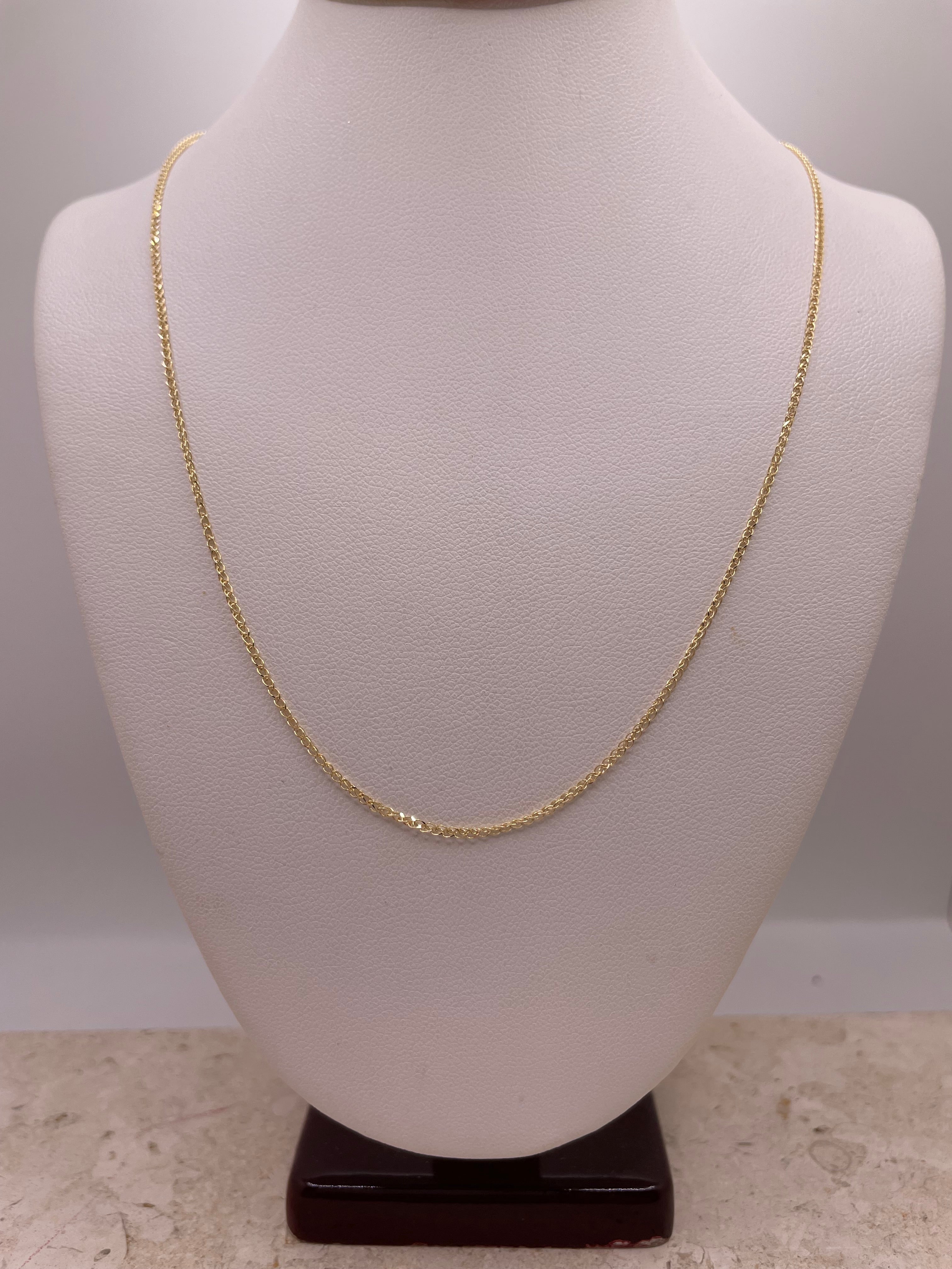 14k gold flat open wheat chain (0465)