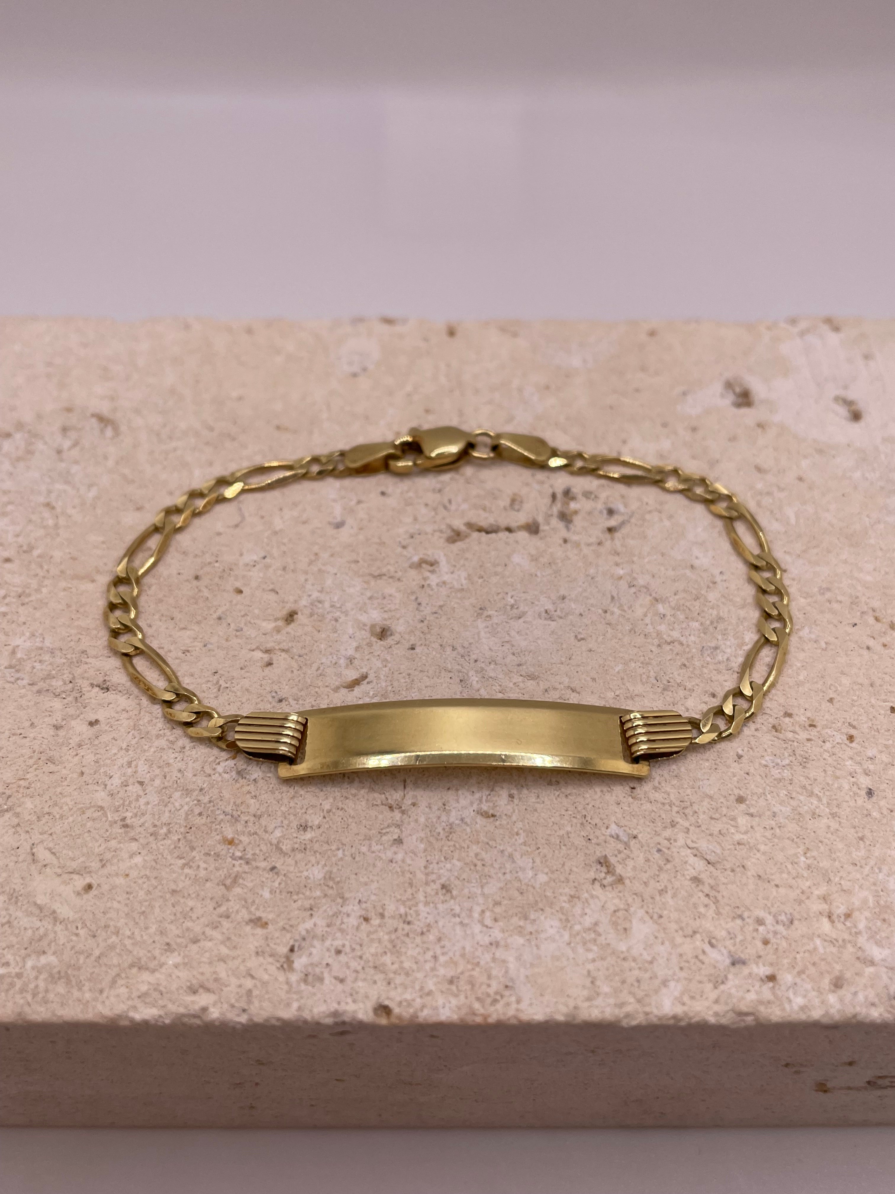 14k gold baby figaro id bracelet (101)