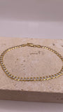 14k gold 3.6mm white pave cuban bracelet