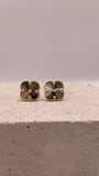 14k gold medium clover earrings with butterfly pushback
