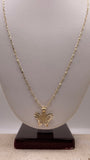 14k gold diamond-cut singapore chain & open butterfly pendant set