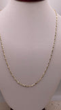 14k yellow gold 1.4mm singapore + diamond-cut oval bar chain