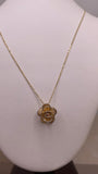 14k gold three-tone light flower necklace (316)