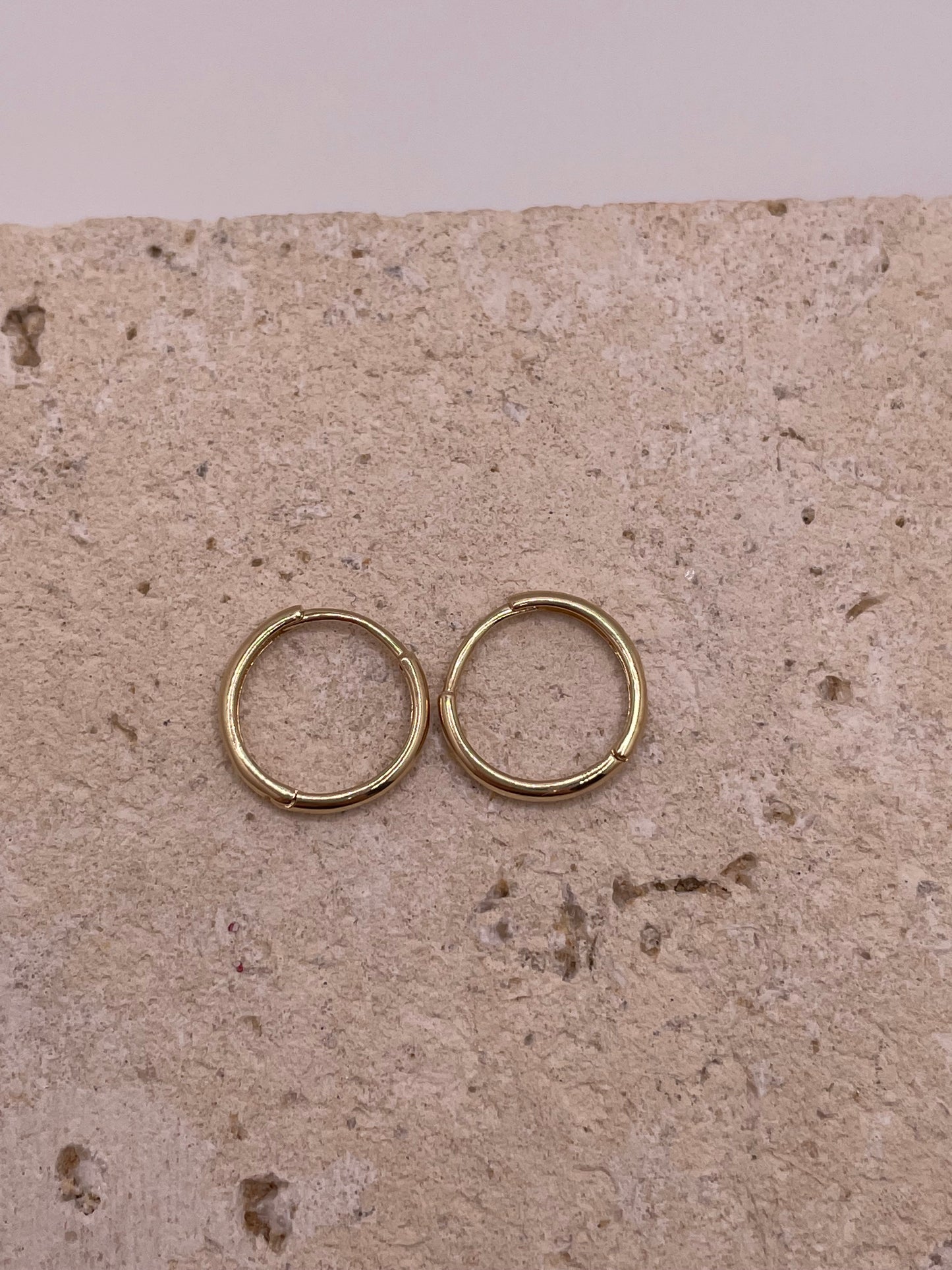 14k gold small huggie earrings (0225) yellow gold or white gold