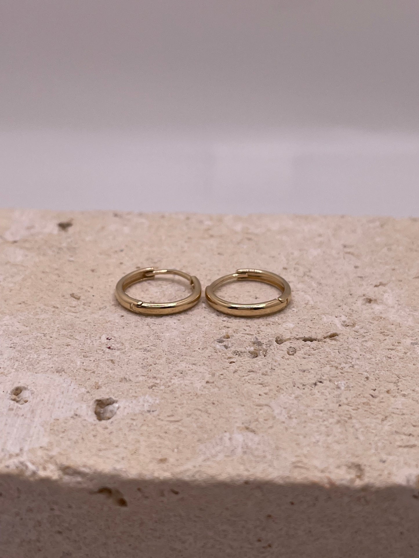 14k gold small huggie earrings (0225) yellow gold or white gold