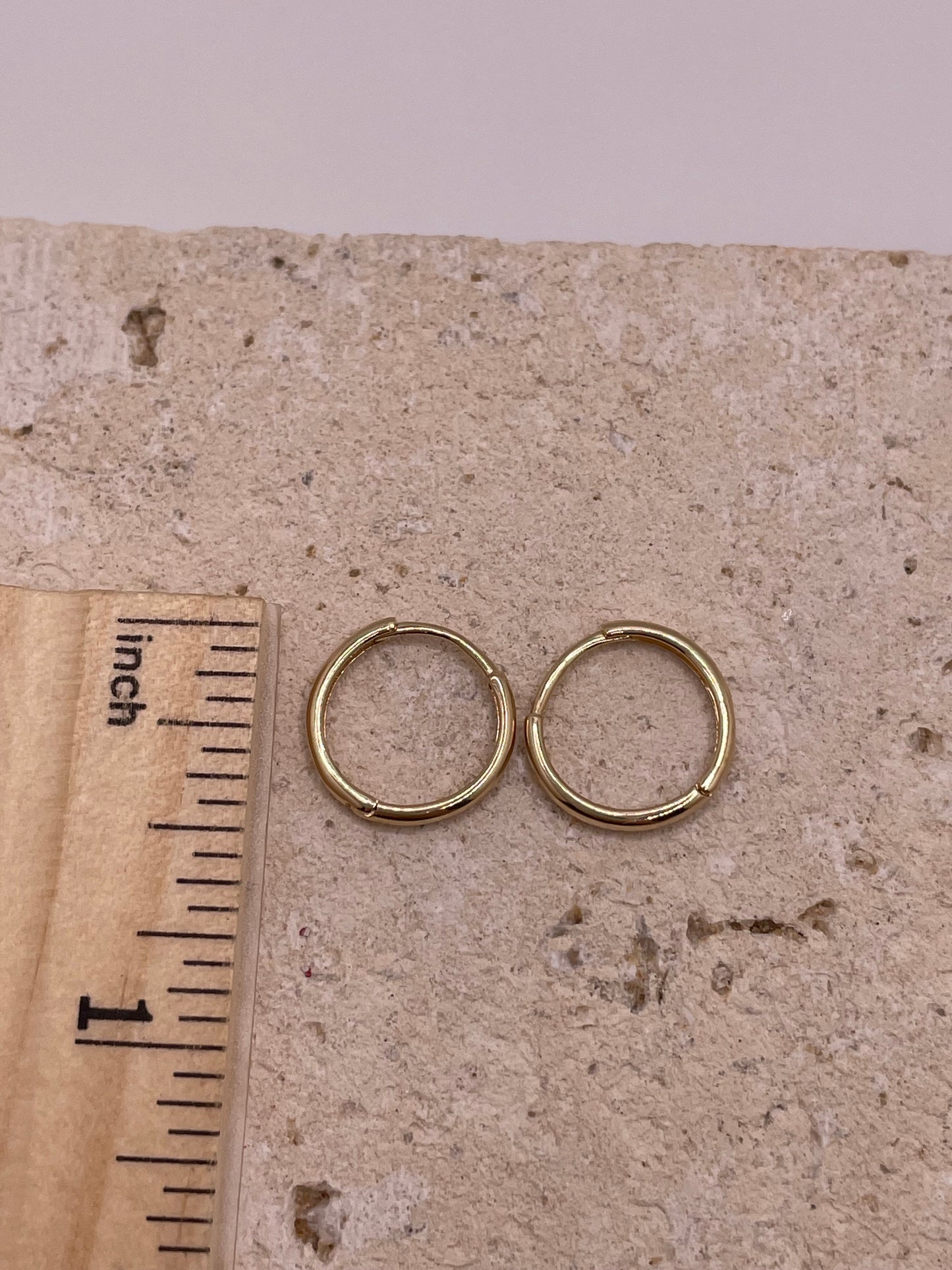 14k gold small huggie earrings (0225) yellow gold or white gold
