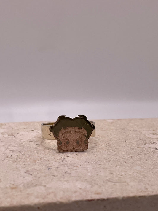 14k gold custom betty boop ring