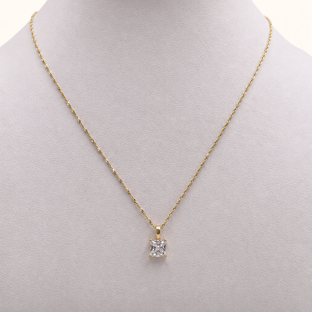14k gold mia twinkle chain & cz charm set
