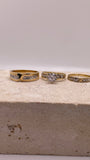 14k gold wedding trio set