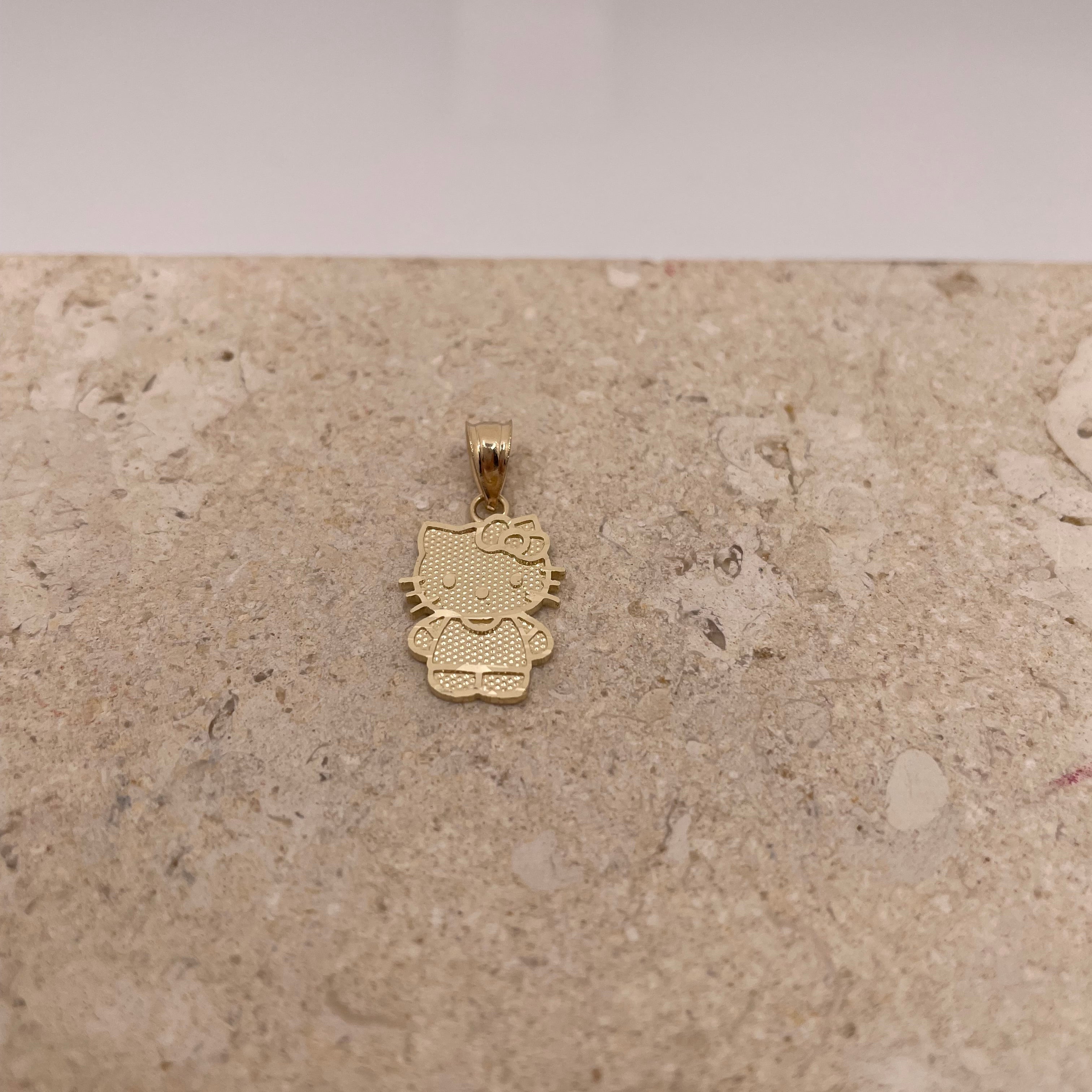 14k solid gold hello kitty pendant small