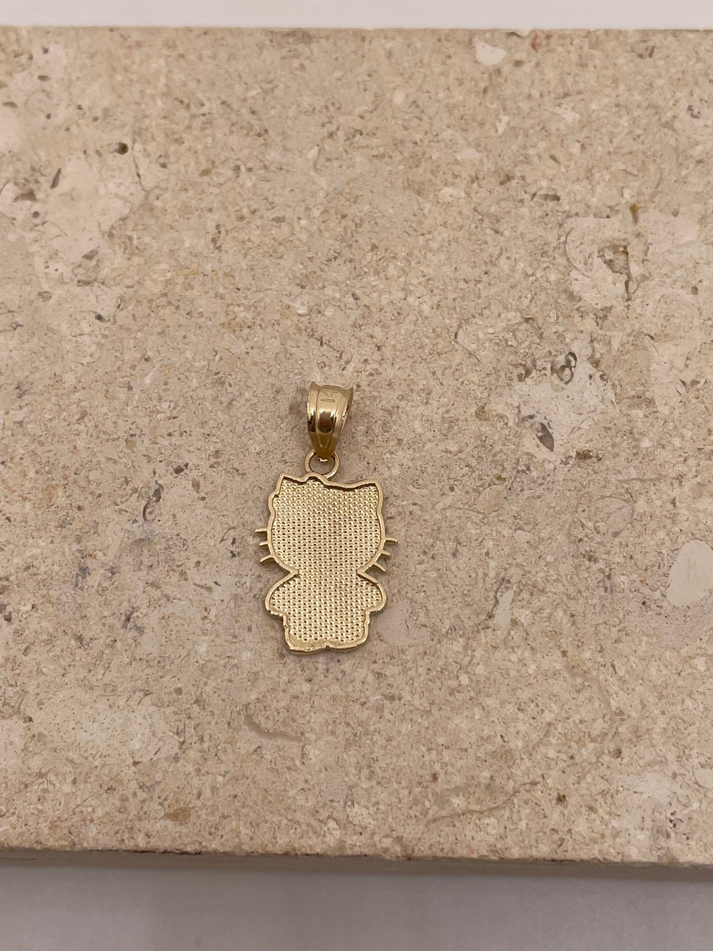 14k solid gold hello kitty pendant small