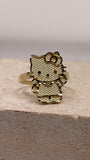 14k gold waving hello kitty full body ring