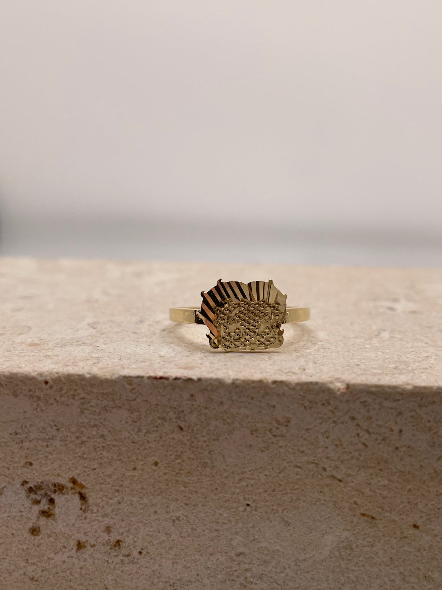 14k gold betty boop ring small