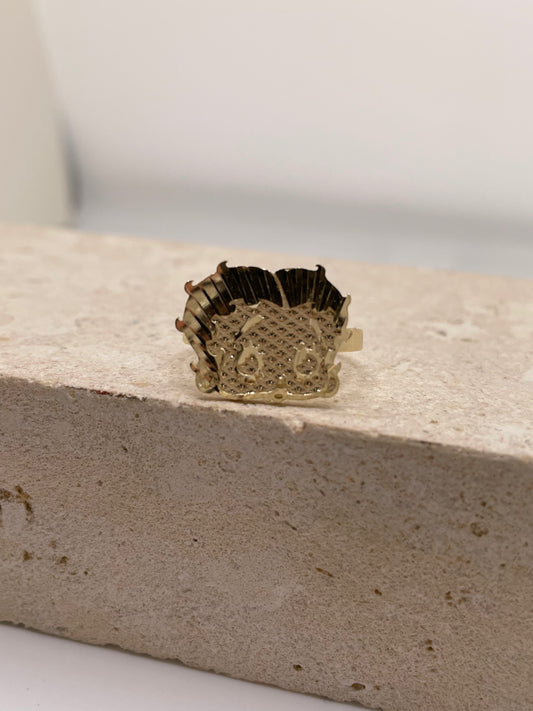 14k gold betty boop ring large