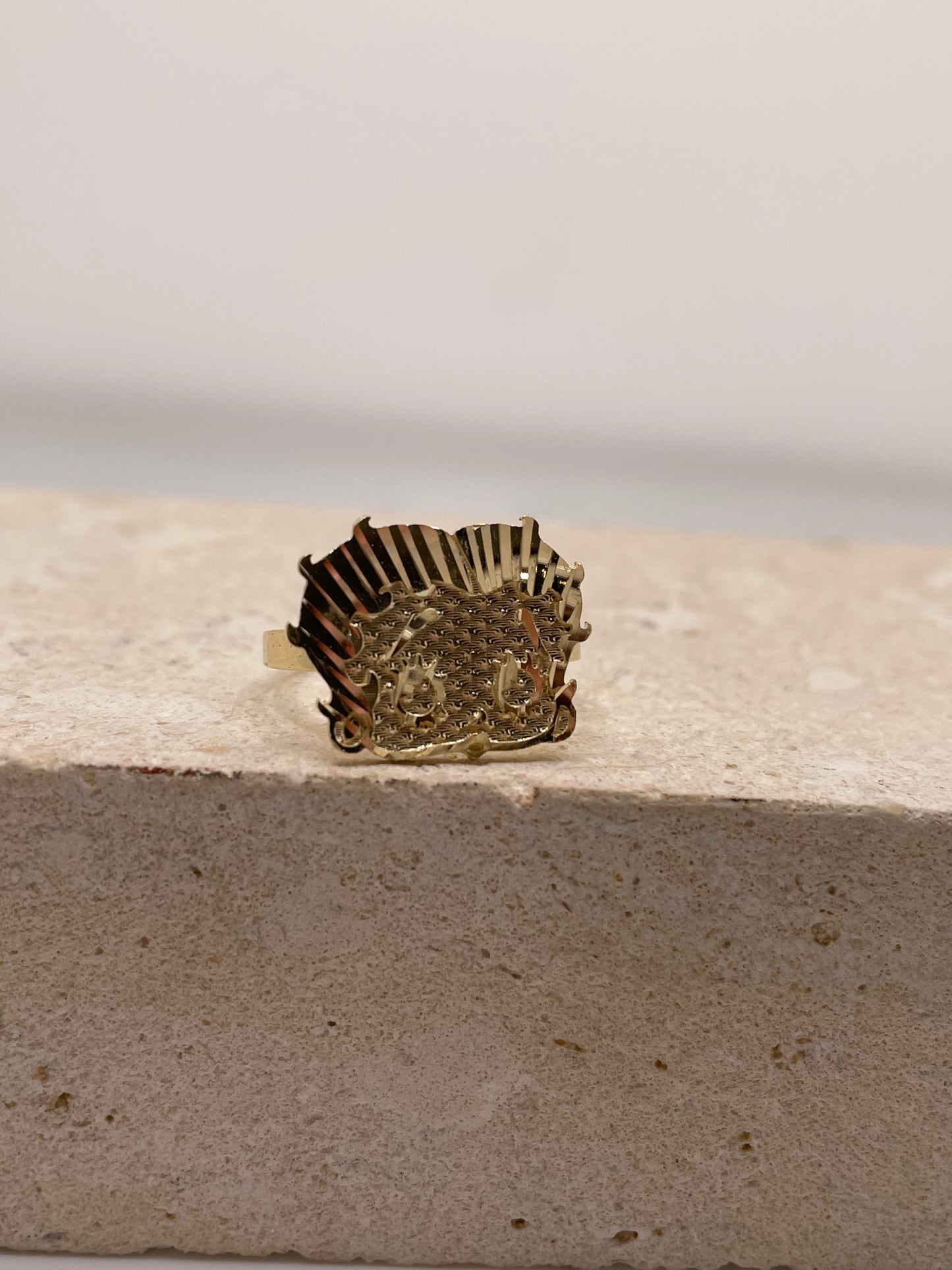 14k gold betty boop ring large