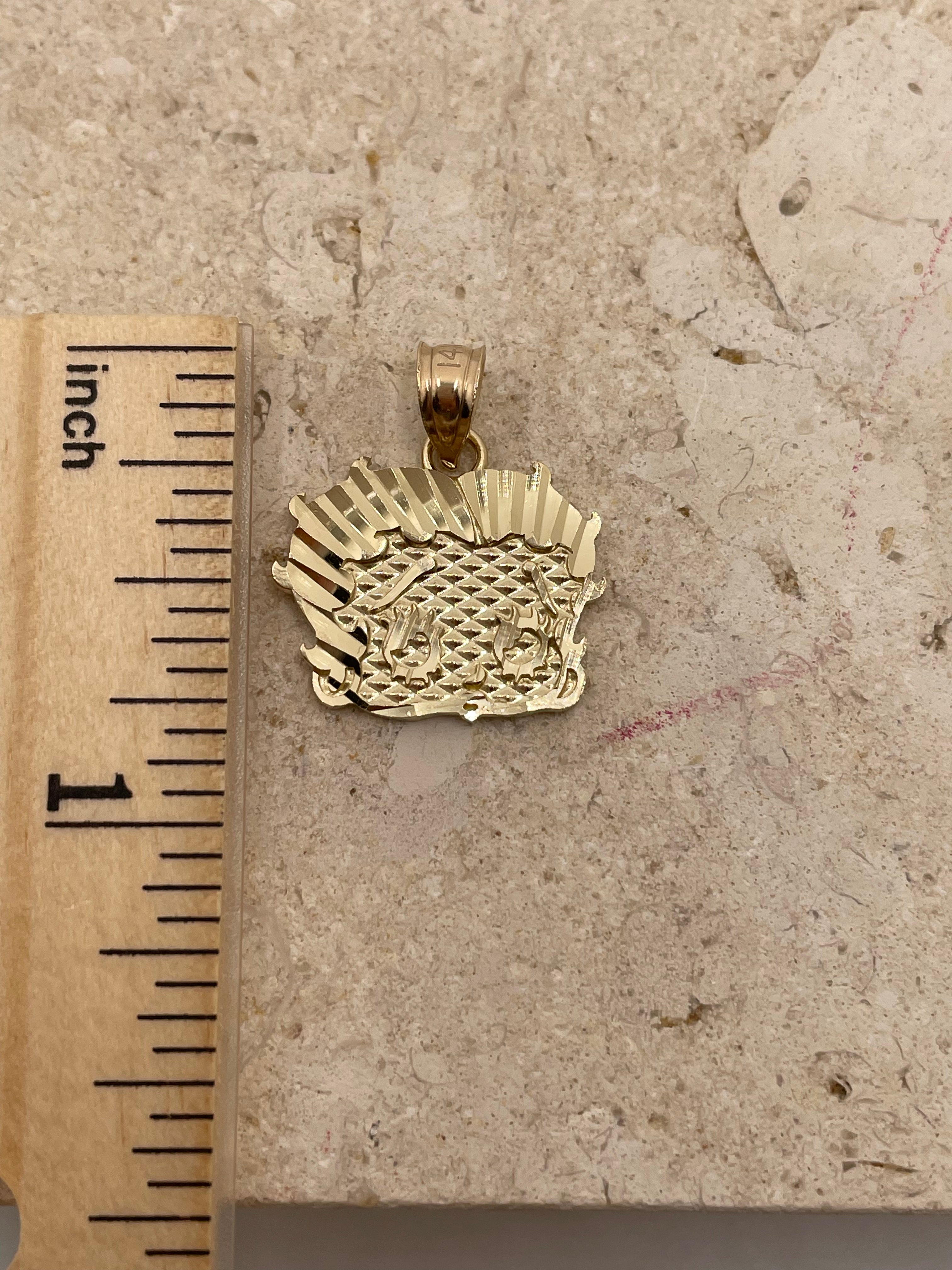 14k gold betty boop pendant large