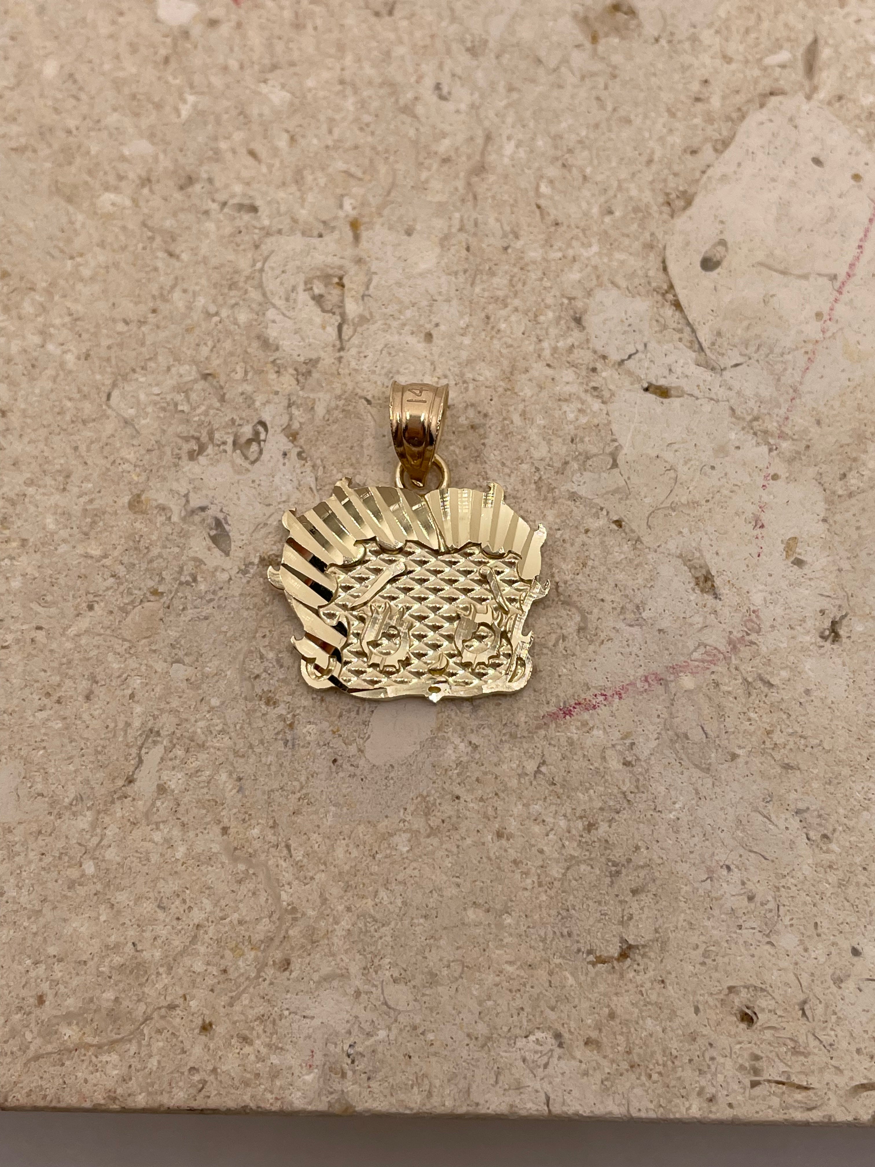 14k gold betty boop pendant large