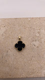 14K Gold Clover Pendant (Black, Gold, Pink, & White)