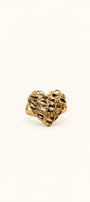 14k gold large heart nugget ring